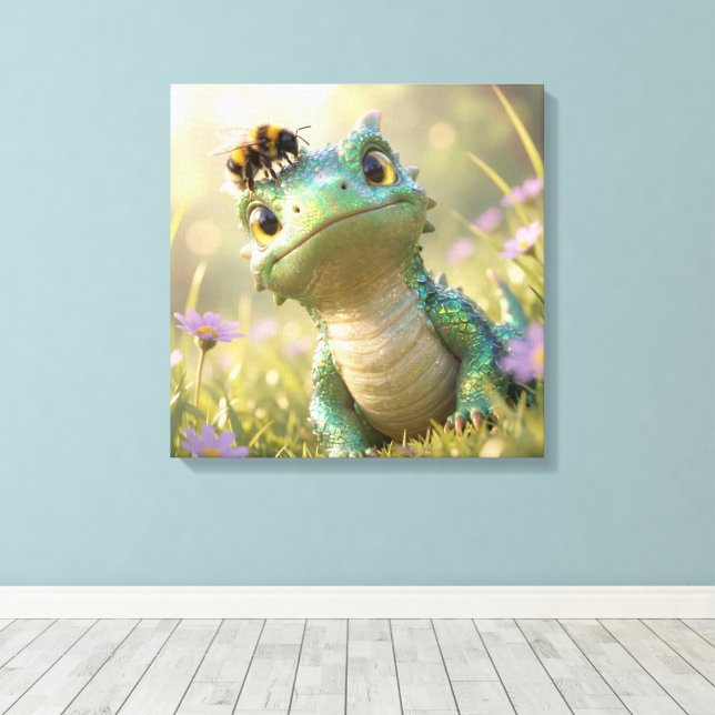 Dragon to Bee :-) Canvas Print (Insitu(Wood Floor))