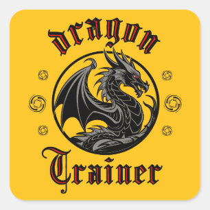 Dragon Trainer Fantasy Lizard Mythical Creature Square Sticker