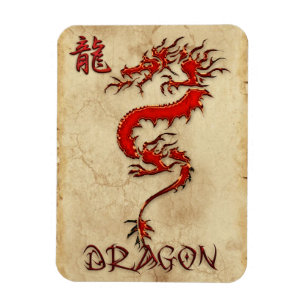 Dragon Tribal 3 Magnet d'art asiatique en métal fr
