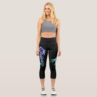 Dragon Tribal Capri Leggings
