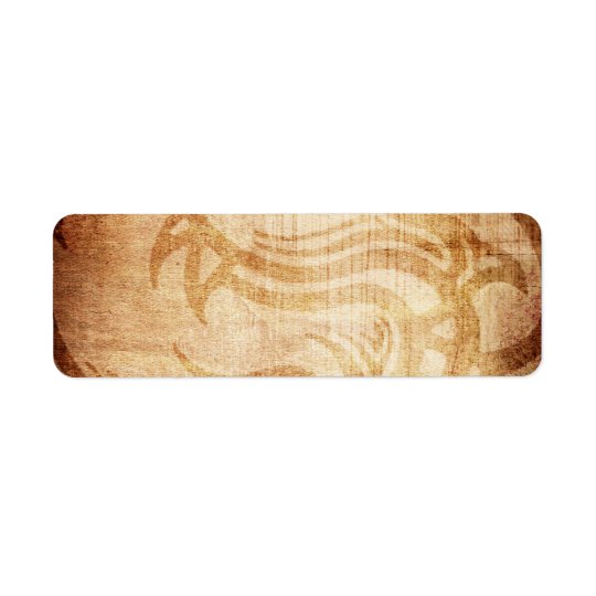 DRAGON TRIBAL GRUNGE BROWNS FANTASY BACKGROUNDS D RETURN ADDRESS LABEL