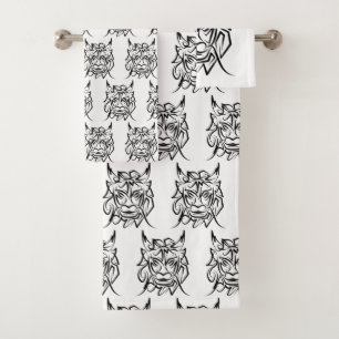 Dragon tribal noir et blanc