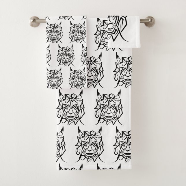 Dragon tribal noir et blanc (En situation)