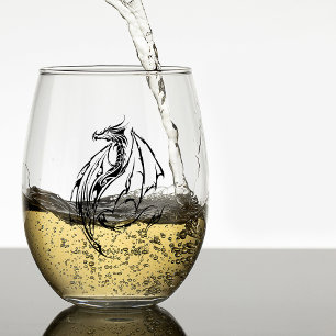Dragon Tribal Stemless Wine Glass