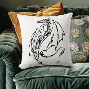 Dragon Tribal Throw Pillow