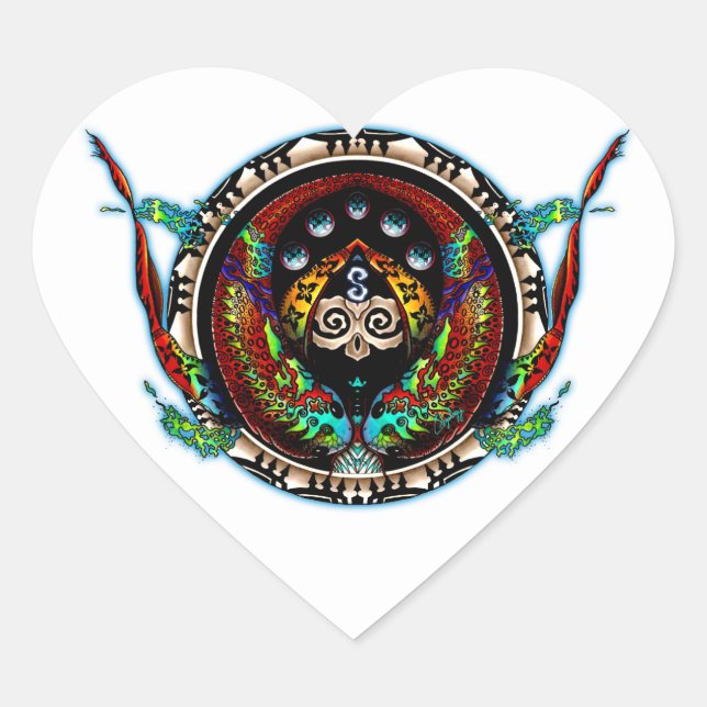 Dragon Twins Heart Sticker (Front)