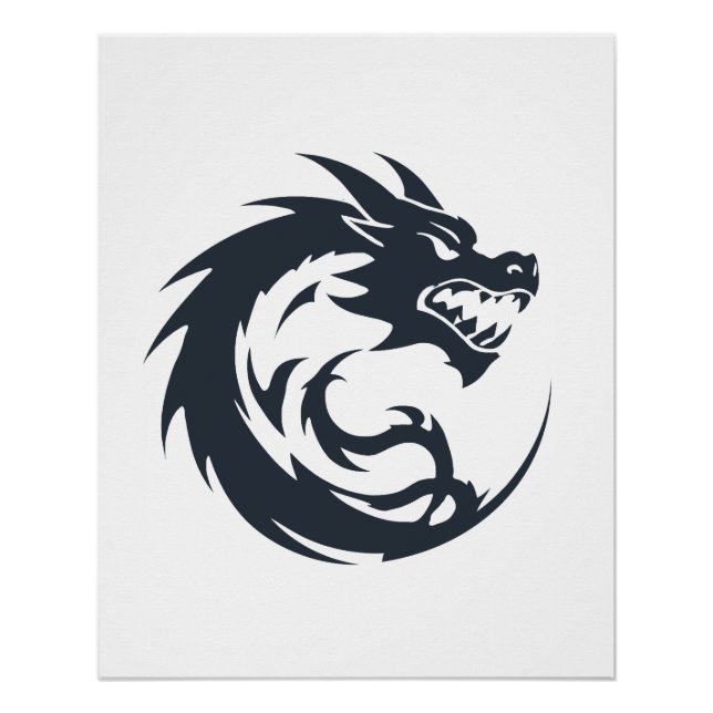 Dragon Vector Art Animal Modern Urban City Graphic Poster (Front)