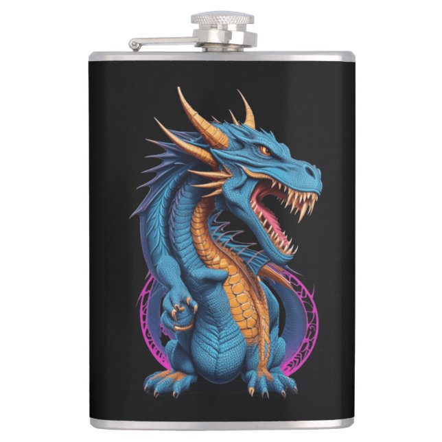 Dragon vector hip flask (Front)