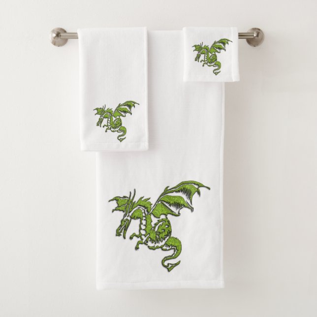 Dragon vert en blanc (En situation)