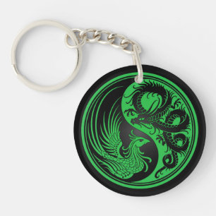 Dragon vert et noir Phoenix Yin Yang