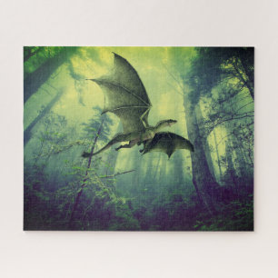 Dragon vert nature imaginaire art puzzle