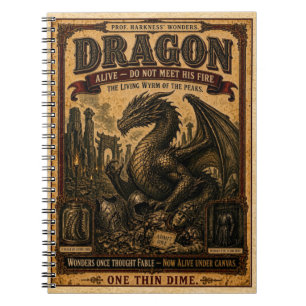 Dragon, Vintage Circus Monster Notebook