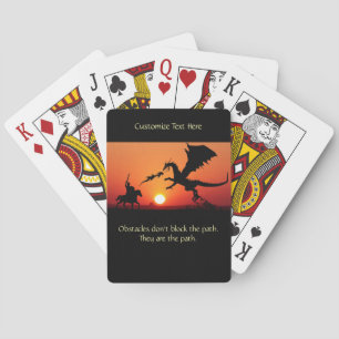 Dragon vs Knight Inspirational Motivational Playing Cards