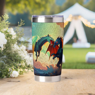 Dragon vs Pegasus - Fantasy Art Insulated Tumbler