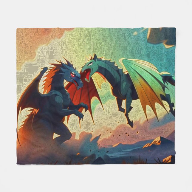 Dragon vs Pegasus  Fleece Blanket (Front (Horizontal))