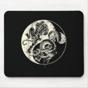 Dragon Vs Tiger Tattoo! Yin And Yang Beast Fight  Mouse Pad
