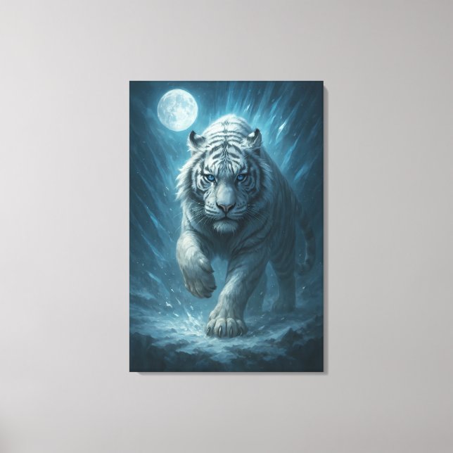 Dragon vs White Tiger – Mystical Fantasy Wall Art  (Front)