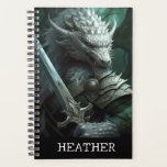 Dragon Warrior Fantasy Monogram  Planner<br><div class="desc">This design was created though digital art. It may be personalized in the area provided or customizing by choosing the click to customize further option and changing the name, initials or words. You may also change the text colour and style or delete the text for an image only design. Contact...</div>