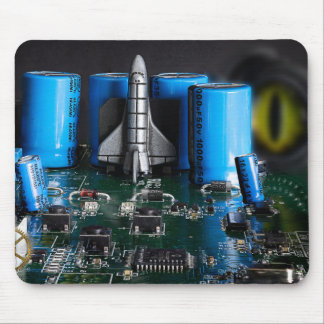 Dragon watching the Space Shuttle Launch Mouse Pad