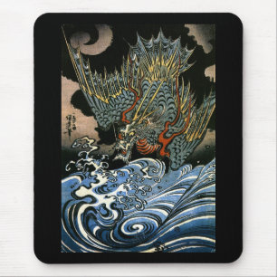 Dragon & Water Spirit Kuniyoshi Japanese Fine Art Mouse Pad