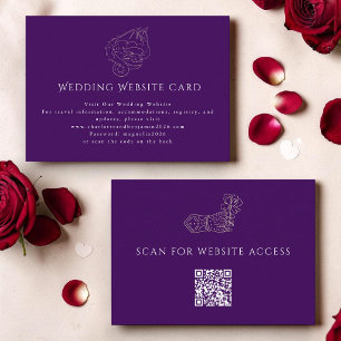 Dragon Wedding Card QR Code Purple Gold 2026