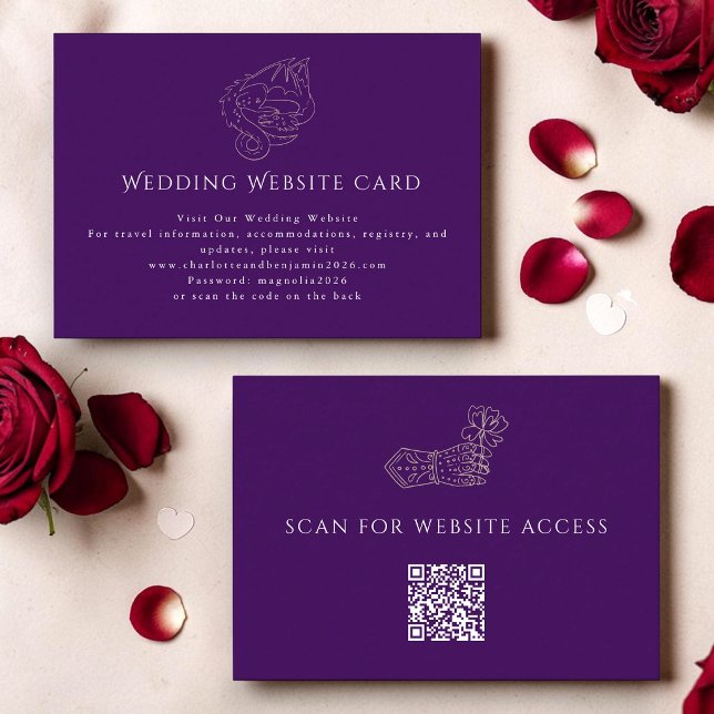 Dragon Wedding Card | QR Code | Purple Gold 2026 (Creator Uploaded)