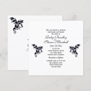  Dragon White Fantasy Wedding Theme Invitation