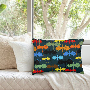 Dragon Wing Blue Flight Fantasy Accent Pillow
