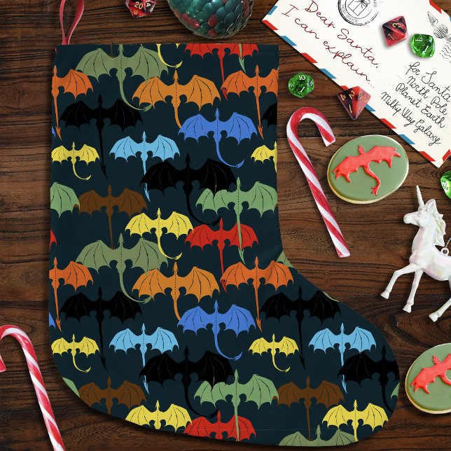  Dragon Wing Blue Flight Fantasy Large Christmas Stocking (Creator Uploaded)