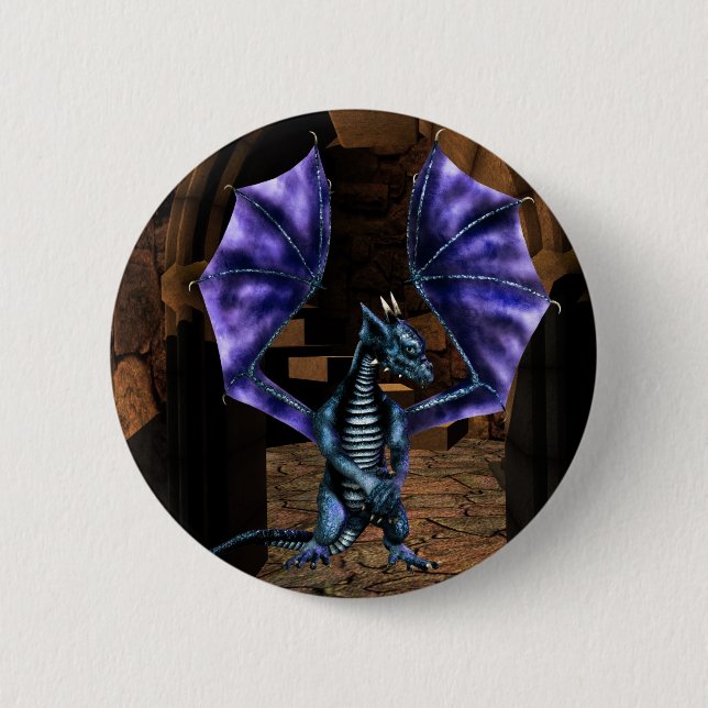 Dragon Wings 2 Inch Round Button (Front)