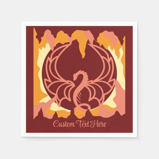 Dragon Wings Fantasy Medieval Personalized Napkin (Front)