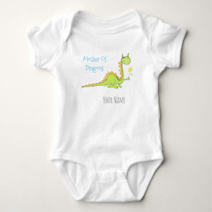 Dragon with a flower baby bodysuit
