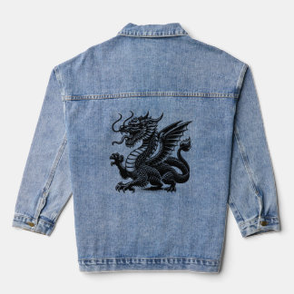 dragon with black colour denim jacket