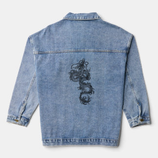dragon with black colour denim jacket