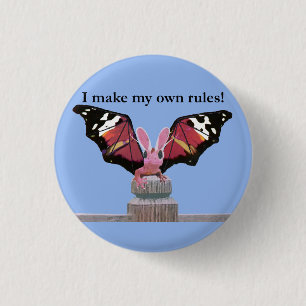 Dragon With Bunny Ears 1 Inch Round Button