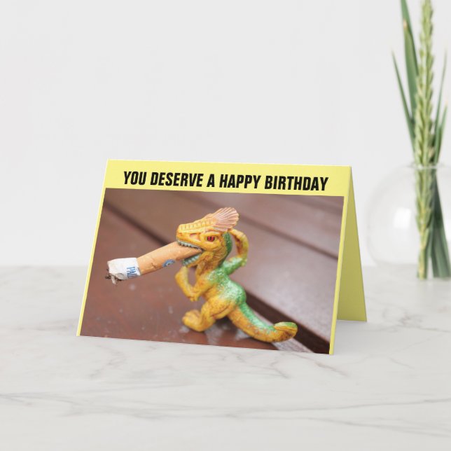 DRAGON WITH CIGARETTE BUTT BIRTHDAY CARDS (Front)