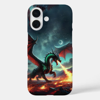 Dragon with Fire Design iPhone 16 Case