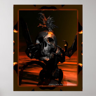 Dragon with Skull Poster