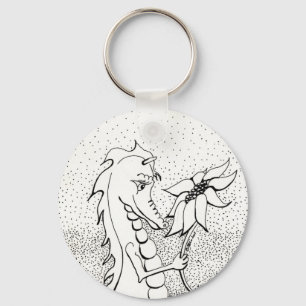 Dragon with Sunflower Keychain