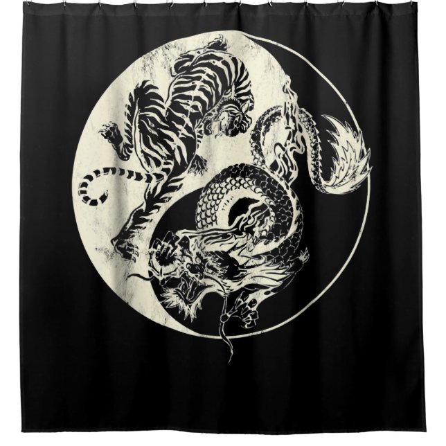 Dragon With Tiger Tattoo YIN And Yang Beast Fight (Front)