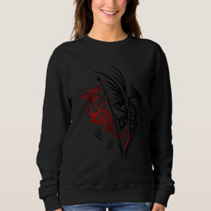 Dragon With Wings Fantasy Fire Dragon Tribal Tatto Sweatshirt