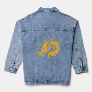 dragon with yellow colour denim jacket