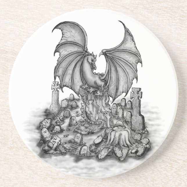 Dragon with Zombie Coaster (Front)