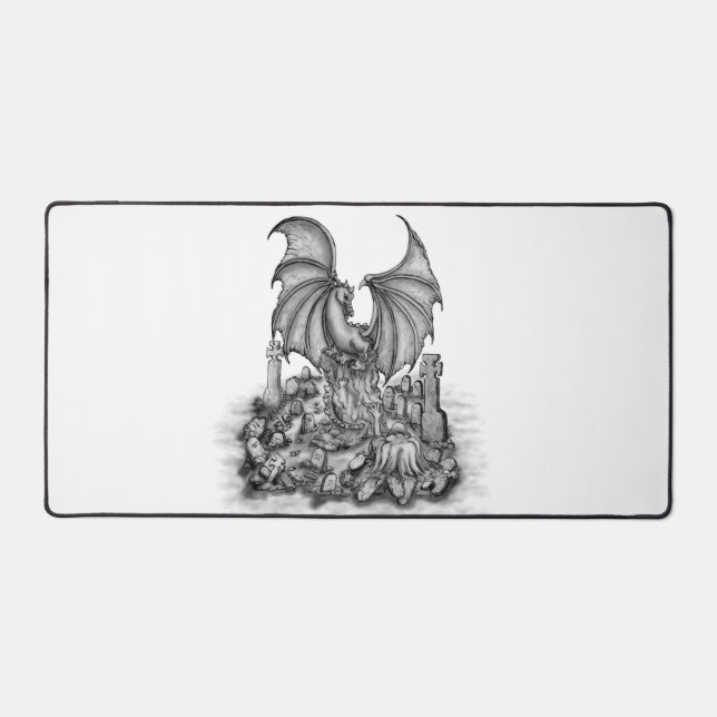 Dragon with Zombie Desk Mat (Front)