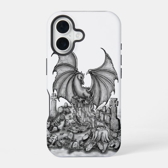 Dragon with Zombie iPhone 16 Case (Back)