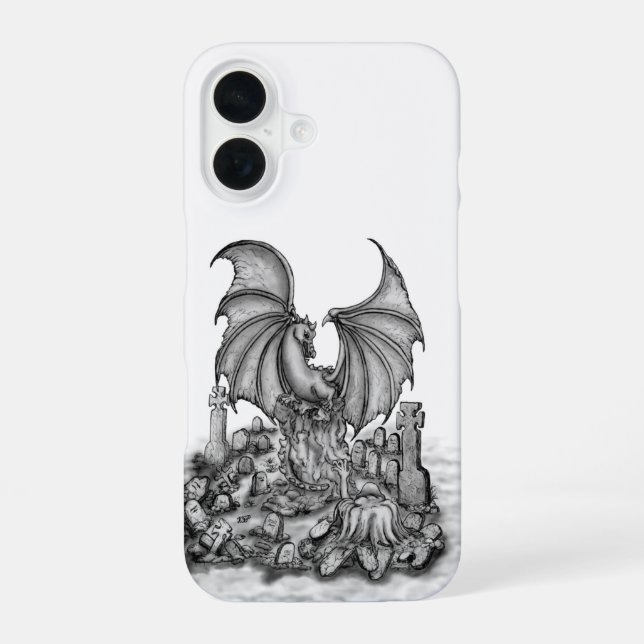 Dragon with Zombie iPhone 16 Case (Back)