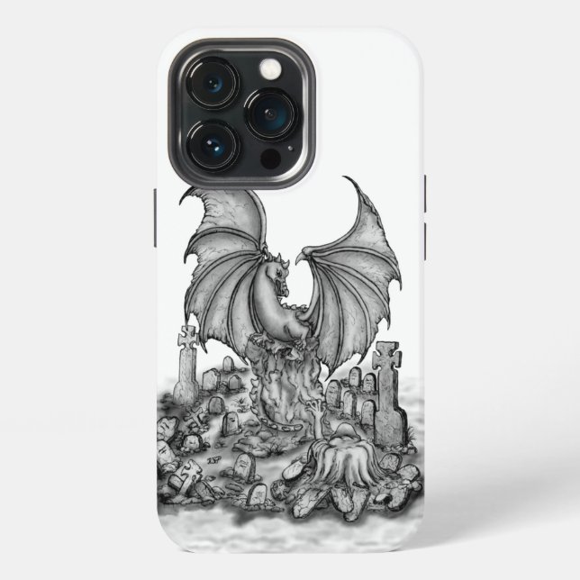 Dragon with Zombie iPhone Case (Back)