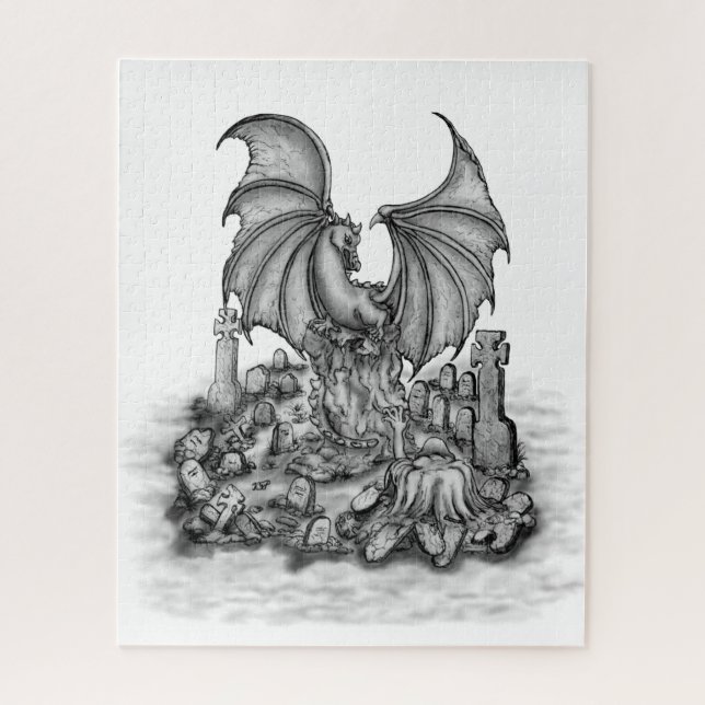 Dragon with Zombie Jigsaw Puzzle (Vertical)