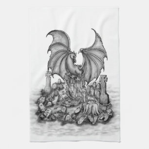 Dragon with Zombie Kitchen Towel