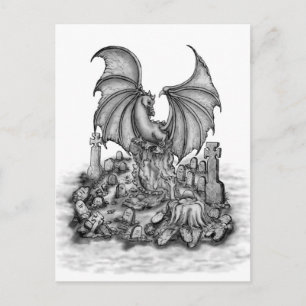 Dragon with Zombie Postcard